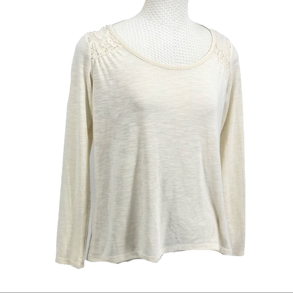 Rewind Knit Long Sleeve Top with Lace Back Detail